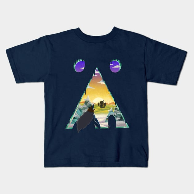 Ice Kingdom Sunset Kids T-Shirt by Talehoow